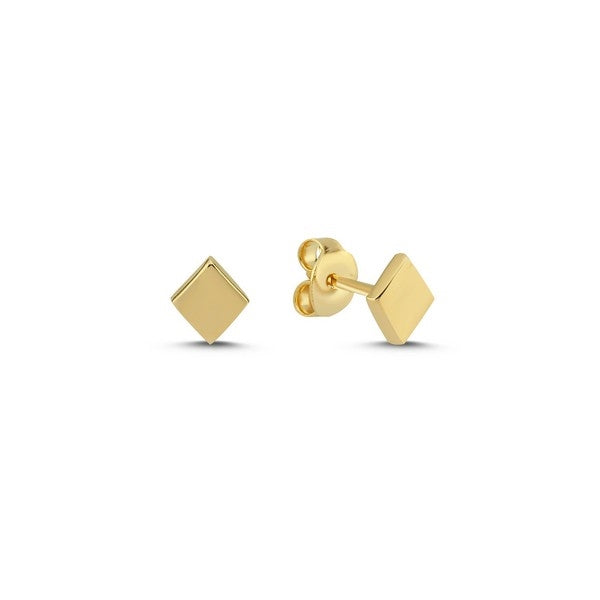 Melfia ørestikker i 14 karat guld fra Melfia – firkantede med blank overflade, 6 mm.